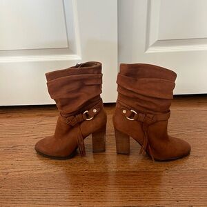 Guess Brown Heeled Slouch Boots